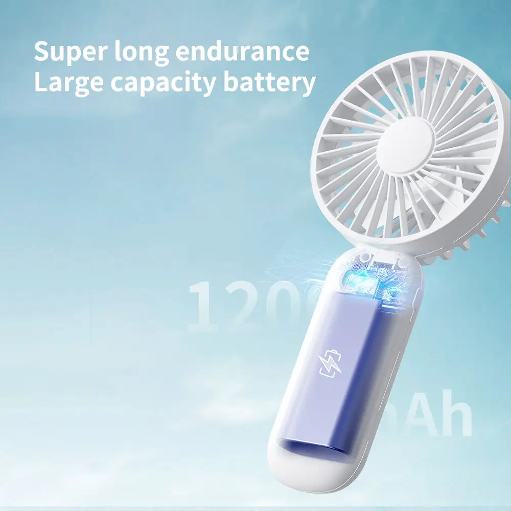Custom Logo Portable Leafless Mini Fan Air Cooler Usb Rechargeable Handheld Bladeless Fan with Digital Display
