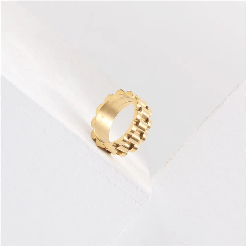 IVIAPRO New Arrival Ins Hot High End 18K Gold Plated Band Rings Stainless Steel Rings