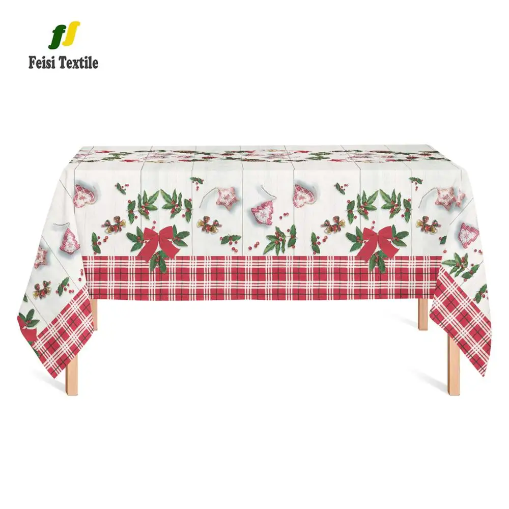 
 Скатерть из полиэстера Boughs Holly для обеденных вечеринок, рождественских праздников или повседневного использования  
