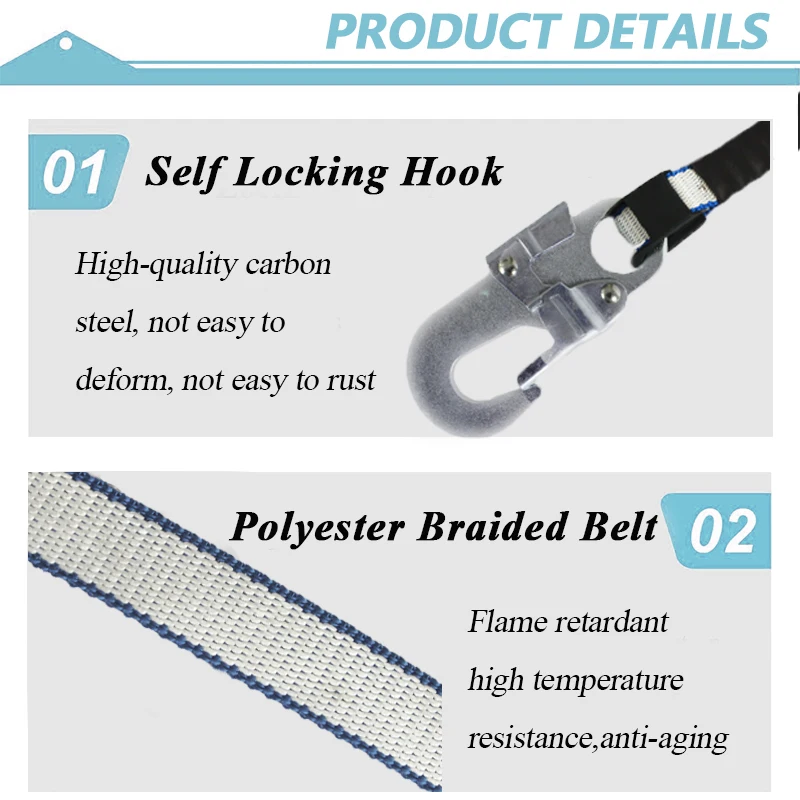 Vertical Fall Protection Lifeline Heavy Safety Retractable Fall Arrester