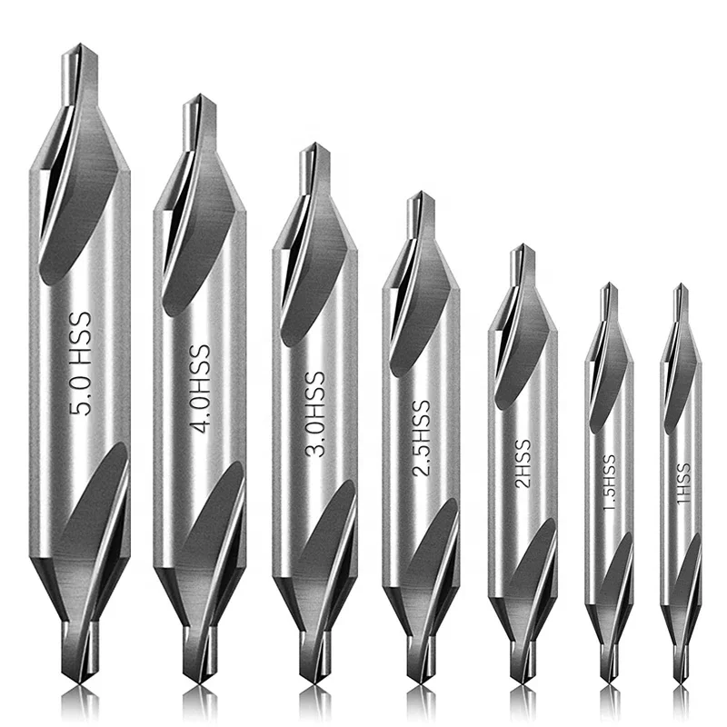 HSS DIN333 Double Ended Two Head Center Drill Bits Self Center and Spotting Drill Bit for Hole Processing