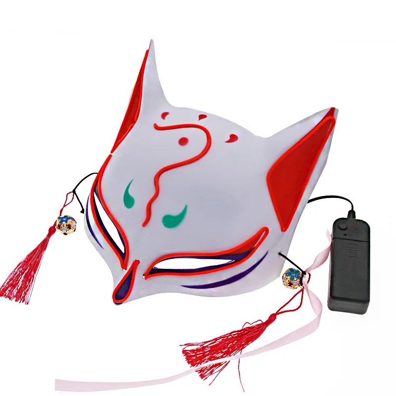 Ningbo Haishu Manufacturer Supply Halloween Led Animal Mask Glowing Fox Full Face Mask For Halloween Party