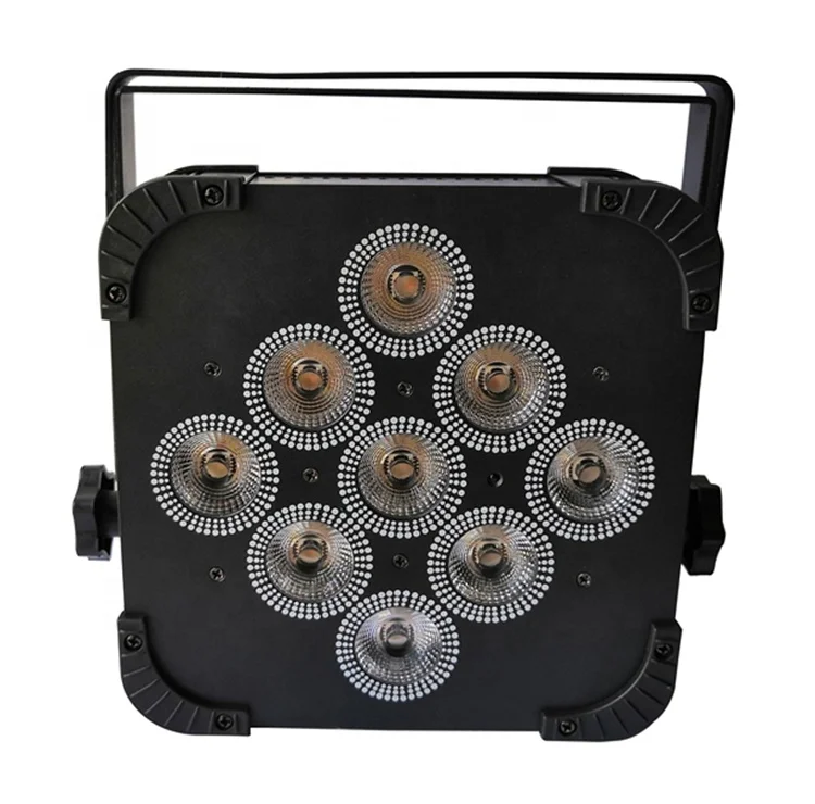 Hexa Mobile Stage DJ Infrared Remote (IR) Control 9x18W RGBWA+UV 6IN1 LED Wireless Battery Powered Mega Flat Par Can Wash Light