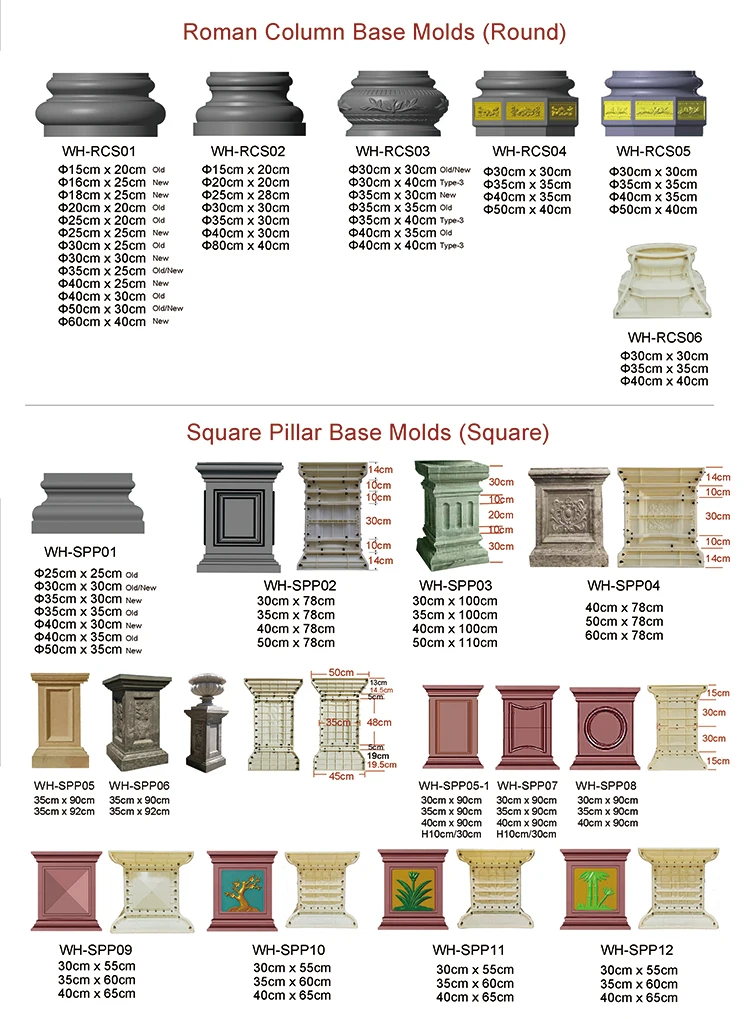 concrete Roman column pillar molds