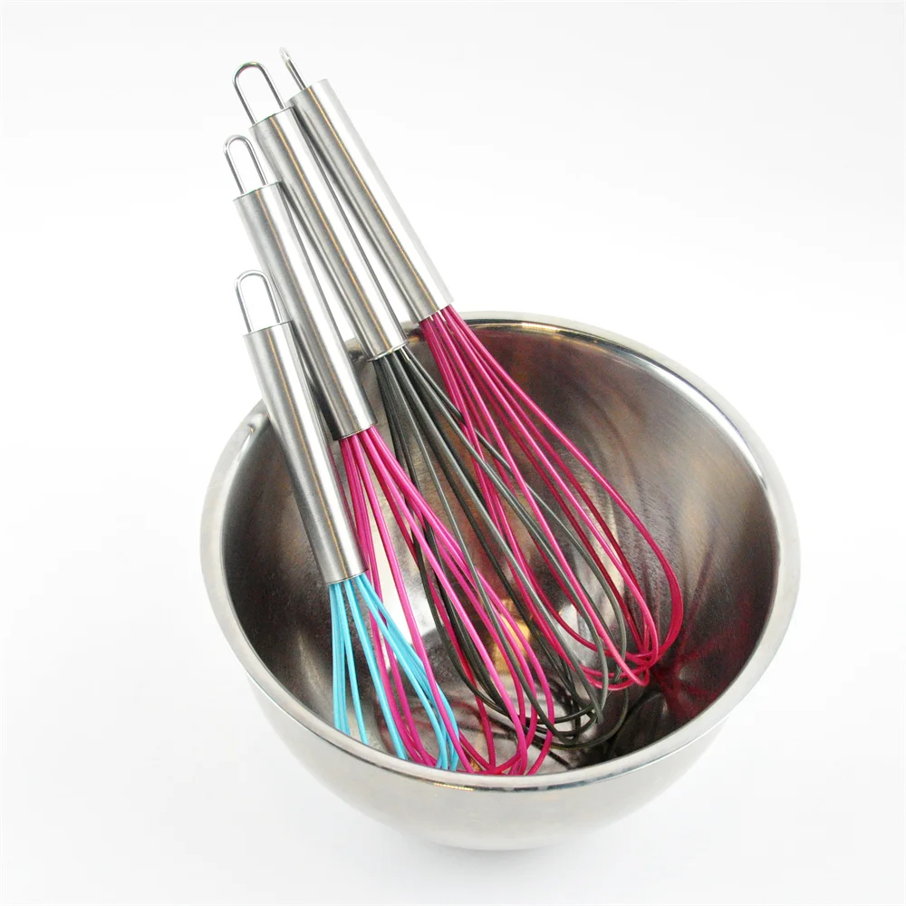 Portable Kitchen Whisk Manual Stainless Steel Beater Whisk Hand Egg Set
