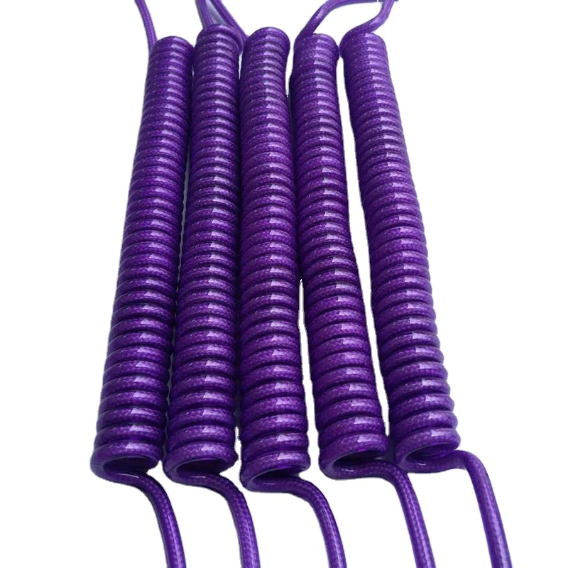 plastic coated steel wire rope polyester jacket steel wire rope spring lanyard