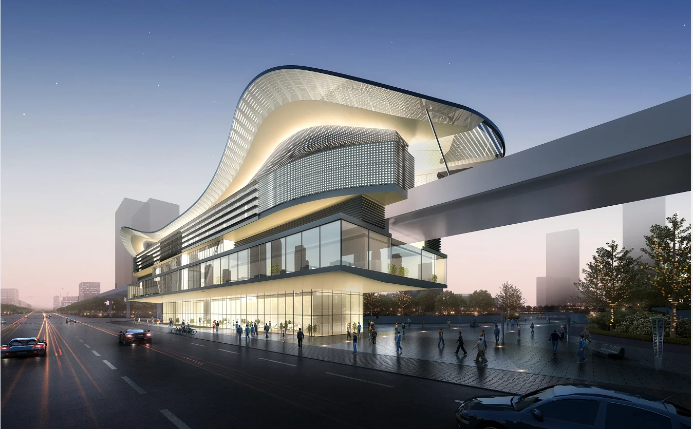 Architecture Design with prefabricated building steel structure style for airport and seaport build with their interior design