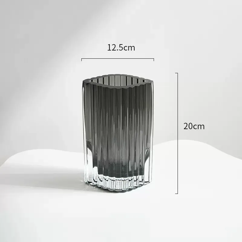 Nordic  striped  flower arrangement  wholesale home decor living room glass vase for flower