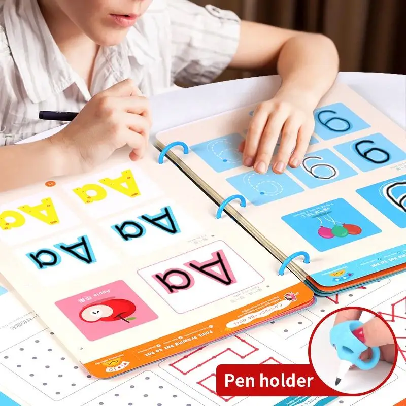 CPC hot sale preschool pen control training alphabet erasable paper hand painted book alphabet number practice education toys CE