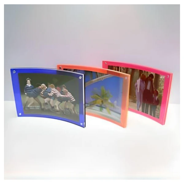 Premium Luxury Vintage Two-Sided Acrylic Magnetic Curved Picture Frame With Multiple Sizes