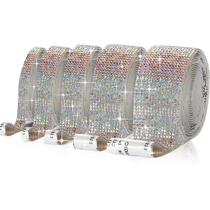 Wholesale Rhinestone Trim Applique Strips Inlaid Hot Fixed Rhinestones Tape For Clothing Decoration