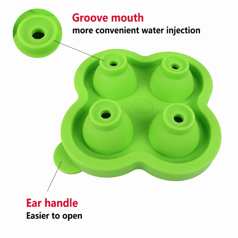 Food grade BPA free silicone ice cubes tray with lid for Ice Cream Tools