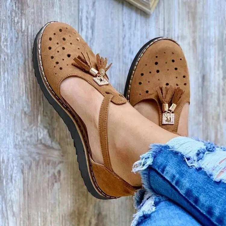 Wholesale Fashion 2024 Summer Casual Casual Flat Platform Heel Tassel Buckle Strap Shoes Sandals Women slippers
