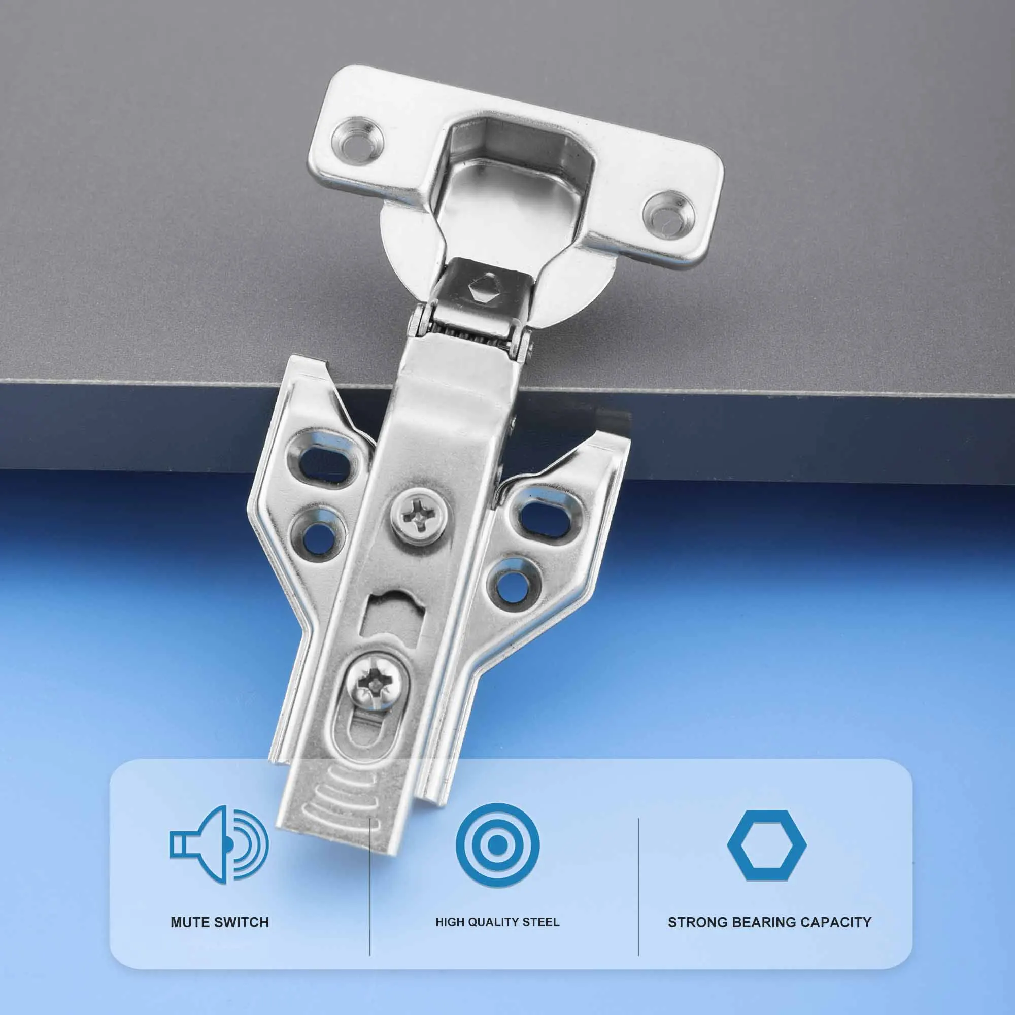 ROEASY Aluminum Frame Cabinet Hinge Soft Closing 35mm Cup Clip On Hinge With Hook For Furniture