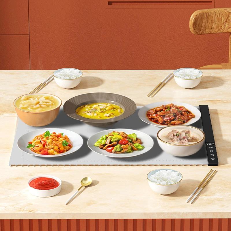 Flexible Silicon Food Heating Board Roll Up Easy Storage Portable Plated Small Electric Food Warmer
