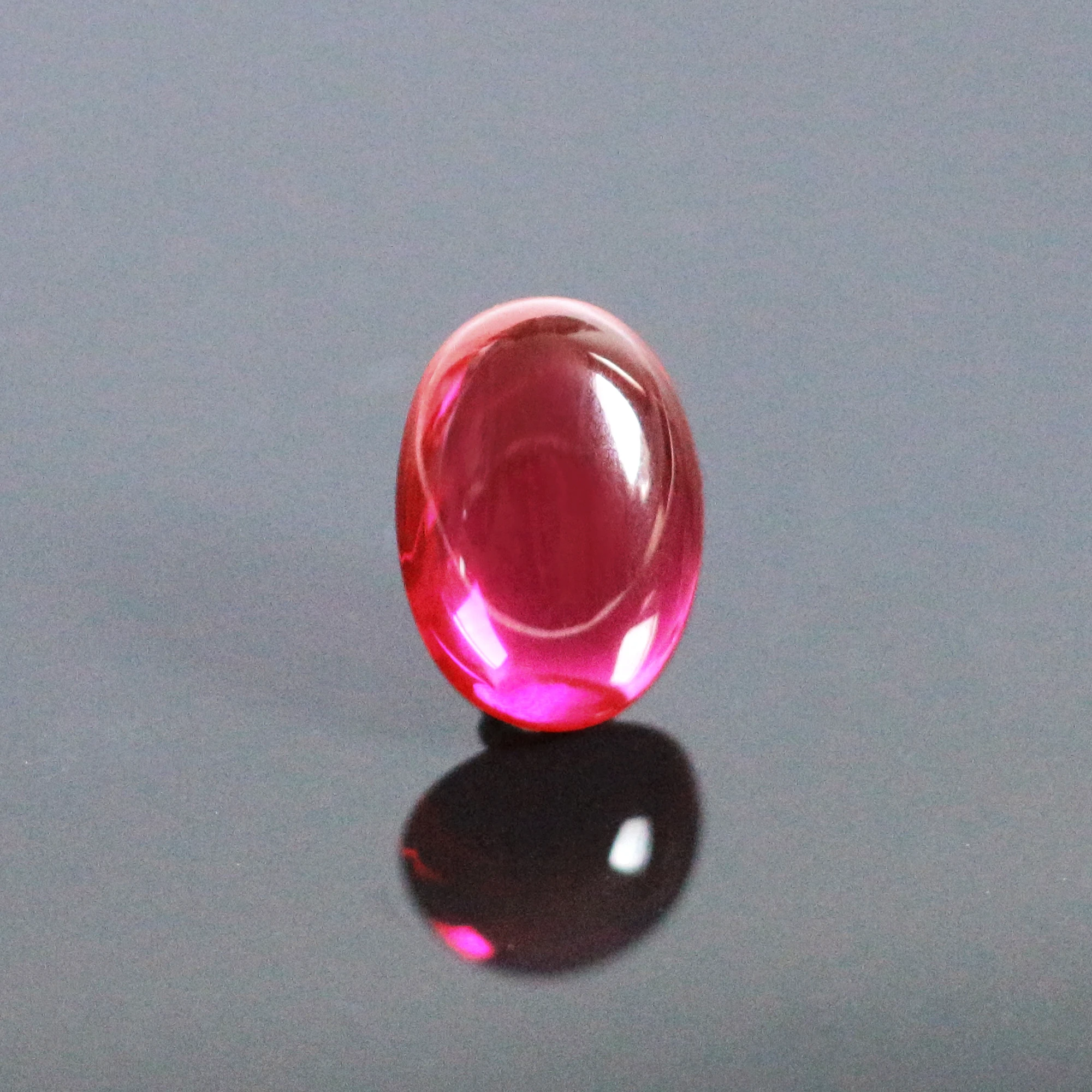LETMEXC Oval Cabochon 5# Red Ruby Synthetic Corundum Diamond Loose Gemstone For Jewelry Making  Passed Diamond Test Pen