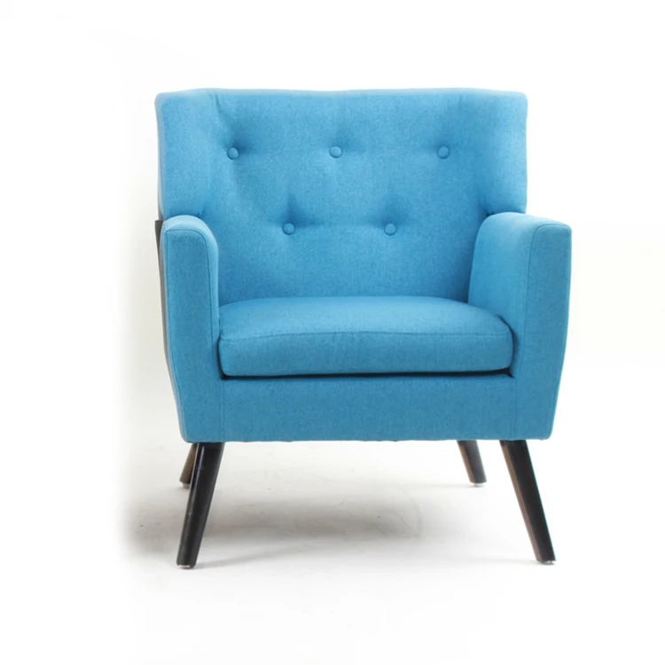 Medieval fabric armchair wooden frame linen single seat sitting room sofa armchair