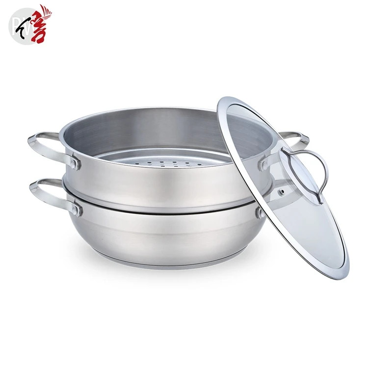 realwin 3 pieces 4.5 liter stainless steel steamer stew pot set with icool handle
