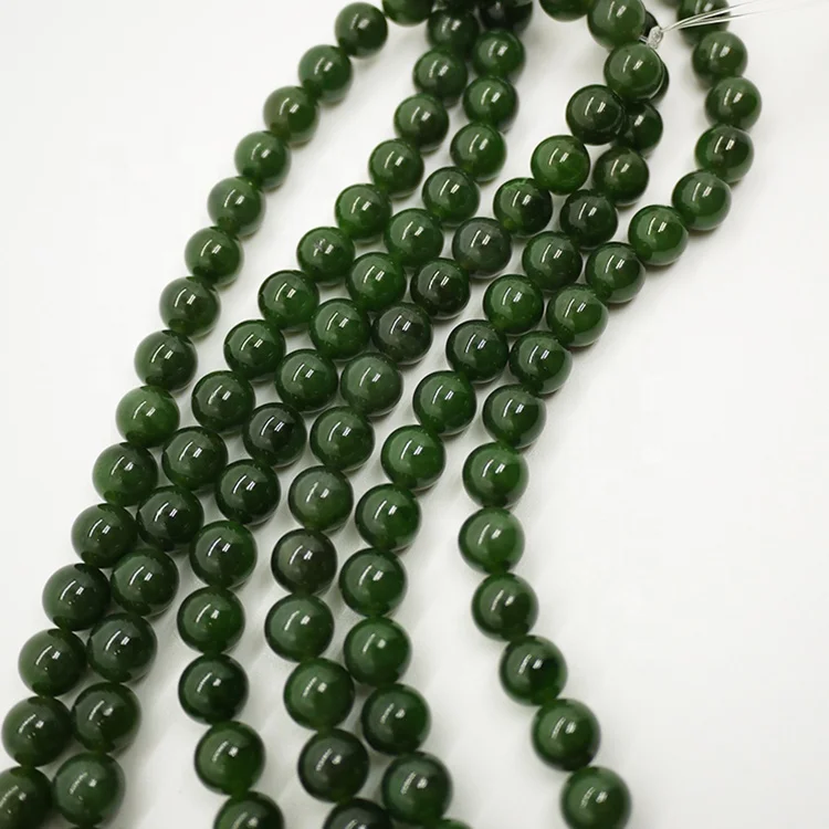 Top quality new design jewelry 8mm gemstone beads string green jade beads necklace