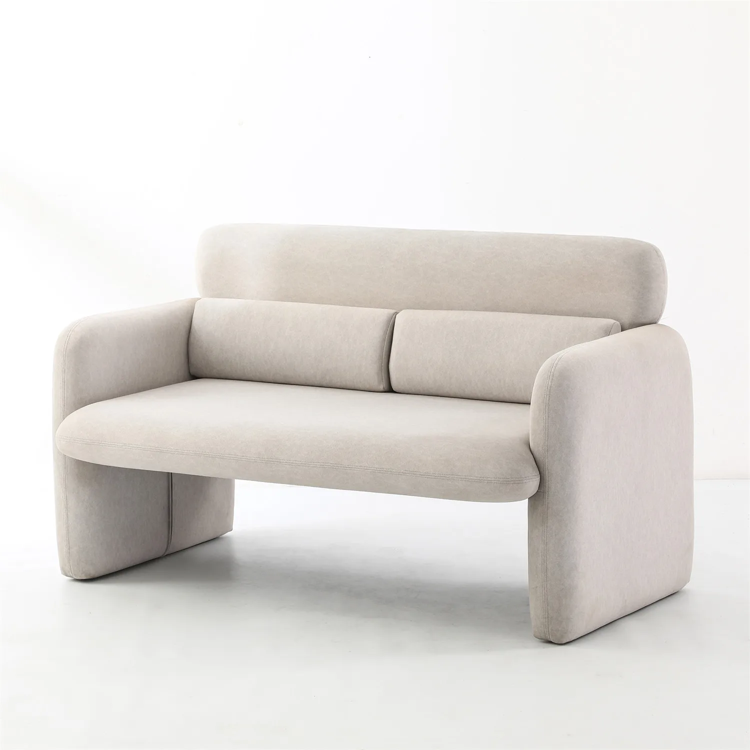 Wholesale Home Furniture Modern Creative Design Low Armrest 2 Seater Nordic Living Room Fabric Sofa