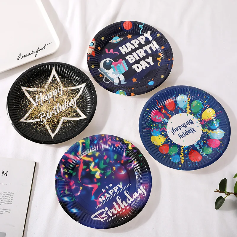 10pcs/bag 7 inch disposable paper plate for birthday wedding party supplies