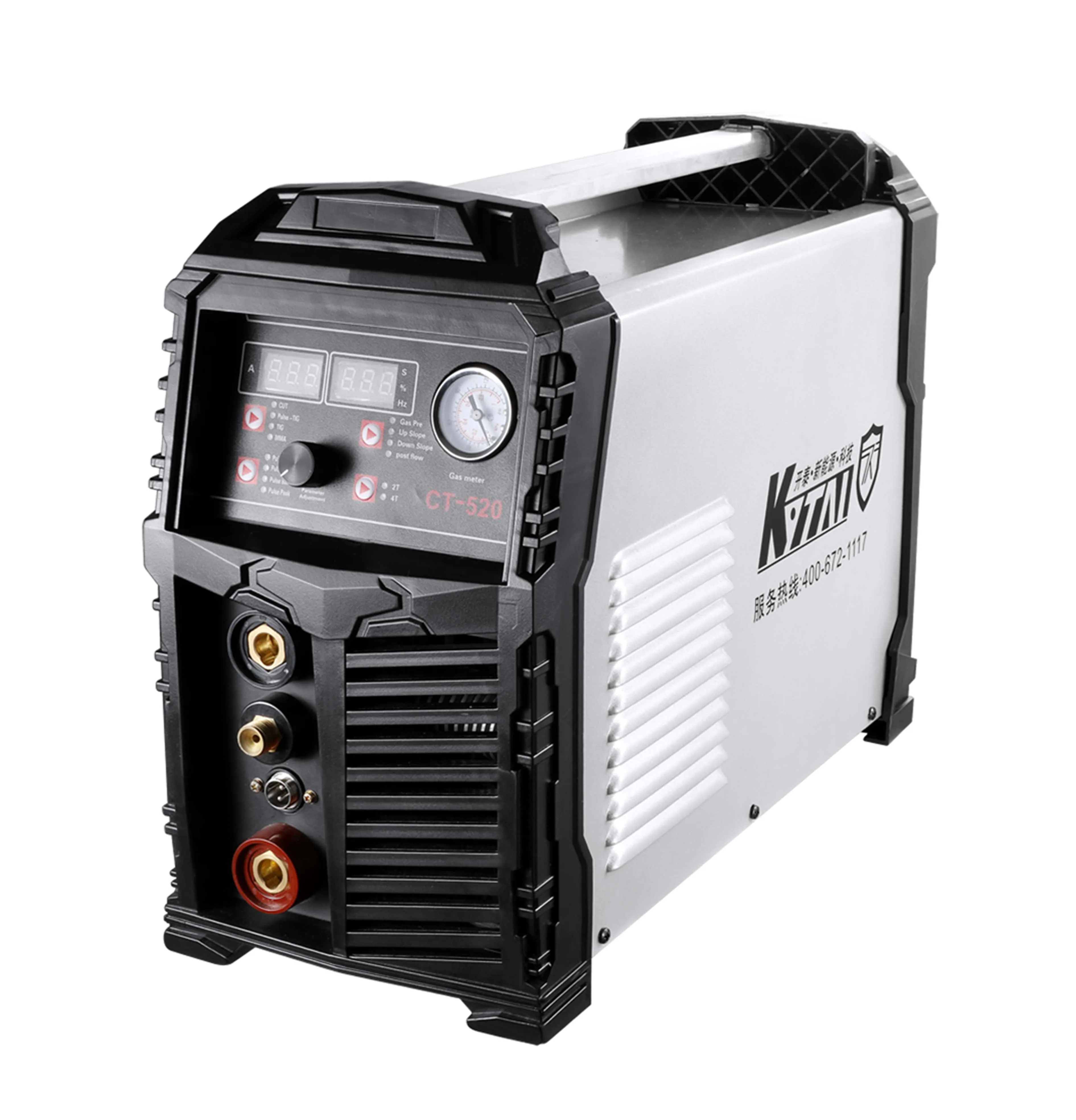 Compact Professional IGBT Inverter Plasma Cutting TIG Pulse TIG MMA 4 In1 Welding Machine CT-520  Plasma Cutter With Gas Meter