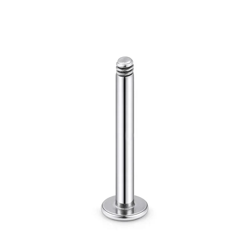 Gaby 1 2 G23 титановые ювелирные изделия пирсинг ASTM F136 labret внешняя нить плоская задняя серьга столб титановый оптовая продажа ювелирных изделий