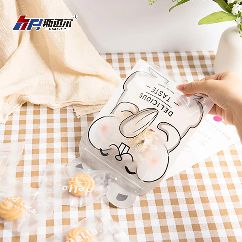 Customized Cartoon Snack Ziplock Bag Special Shaped Standing Up Pouches Biscuit Candy Food Zipper Packaging Bag With Window