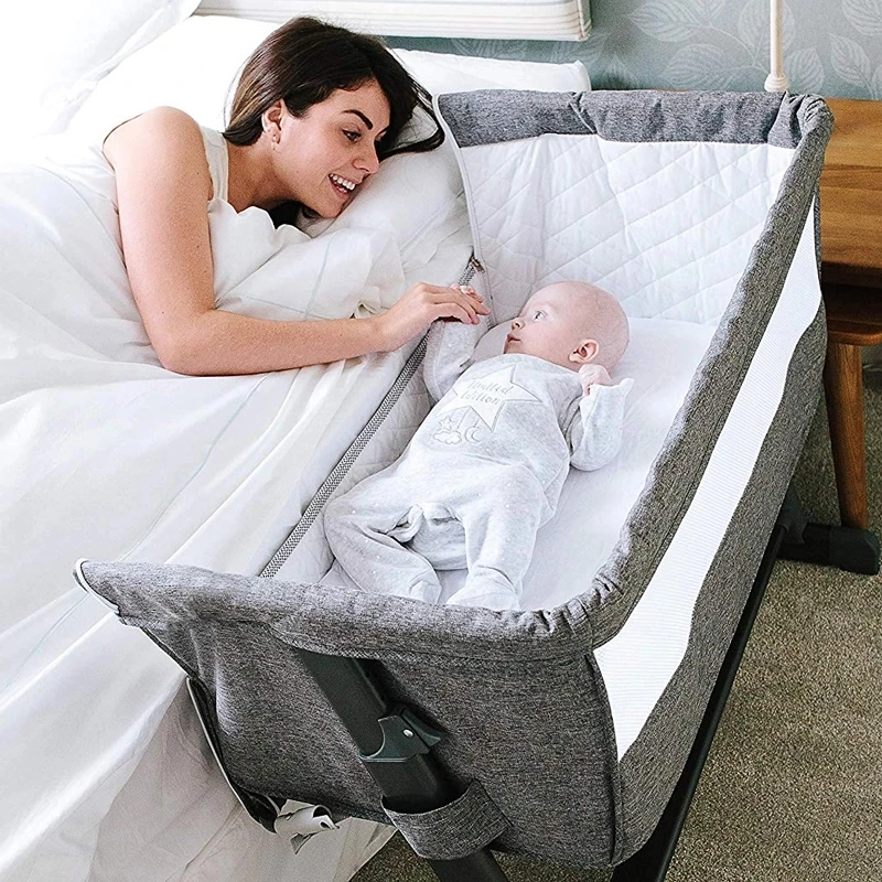 
Custom Made Modern Luxury Bedside Baby Crib Cobabies Portable Baby Cot 