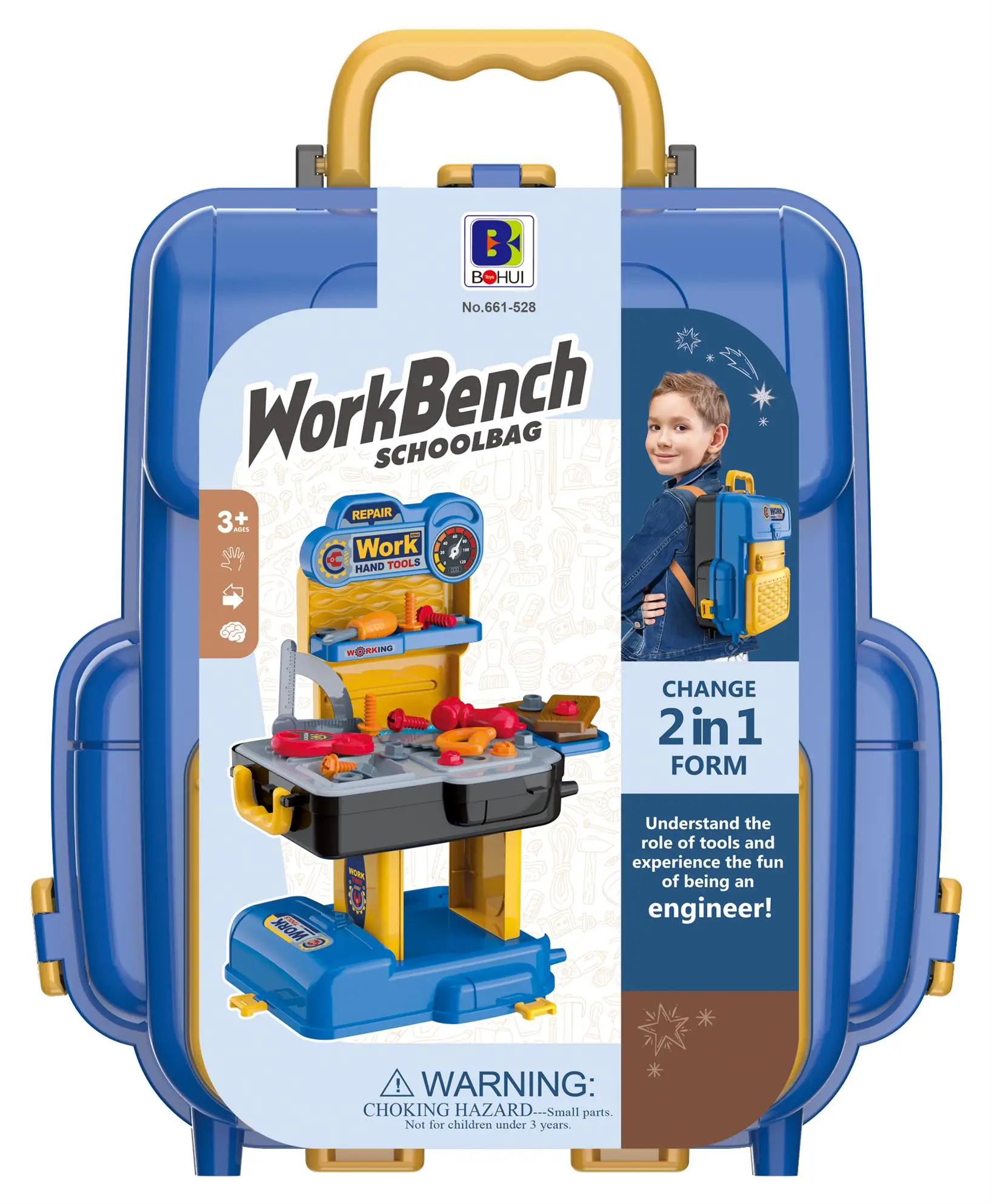 2 in 1 tool schoolbag  36 PCS  Tool Box Plastic Wrench Screwdriver Set Play Kit Kids Game Educational Doctor Toys