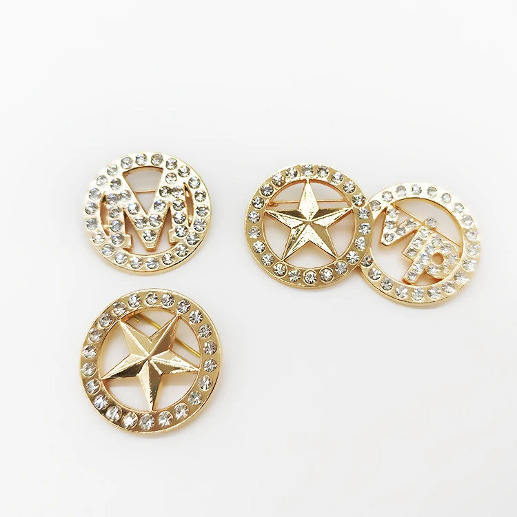 Hot Selling New Design Circular Shining Diamond Garment Brooch Pin Luxury Rhinestone Decorative Overcoat Collar Pin For Women