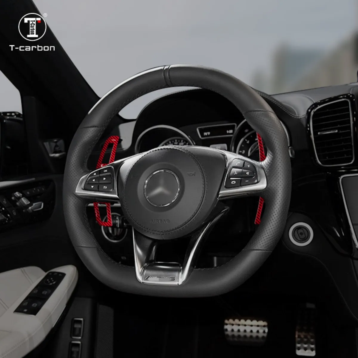 Replacement Carbon Fiber Steering Wheel Shifting Paddles For Mercedes Benz AMG T-carbon Paddle Shifter Modify Auto Accessories