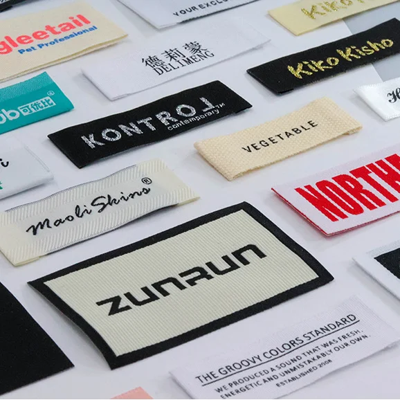 Hot Sales Custom Labels Logo Brand Name Garment Woven Labels Custom Clothing Labels
