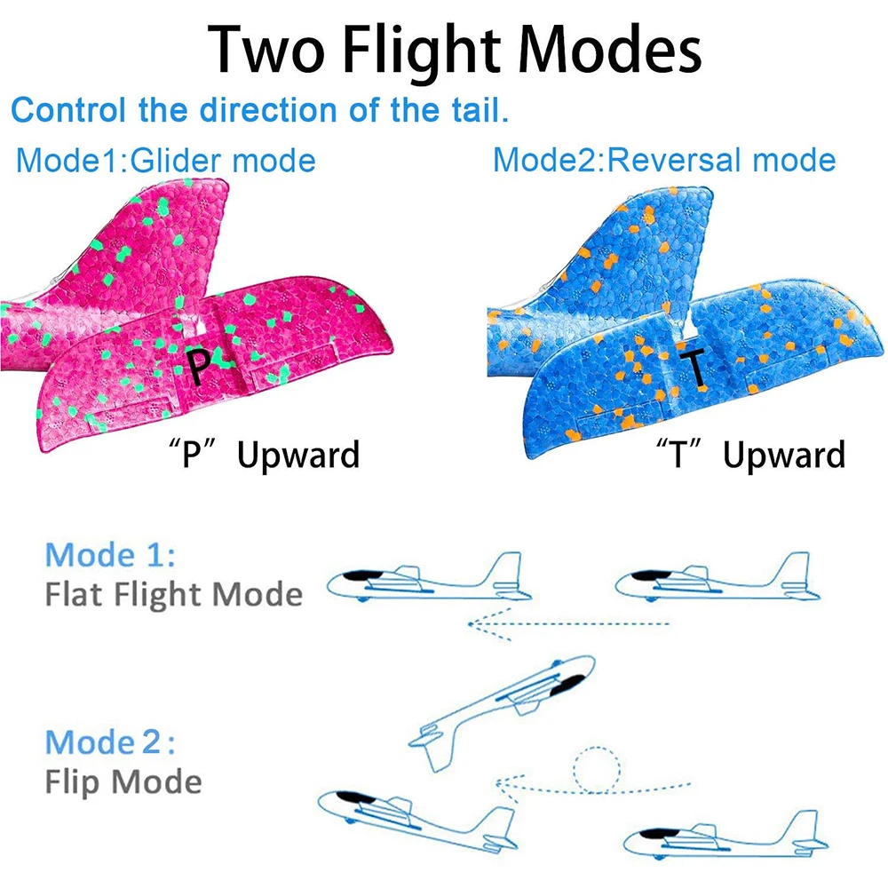 Опт 48 см пенопласт EPP самолет ручной бросок самолет со светодиодным освещением наружные игрушки четыре цвета смешивания
