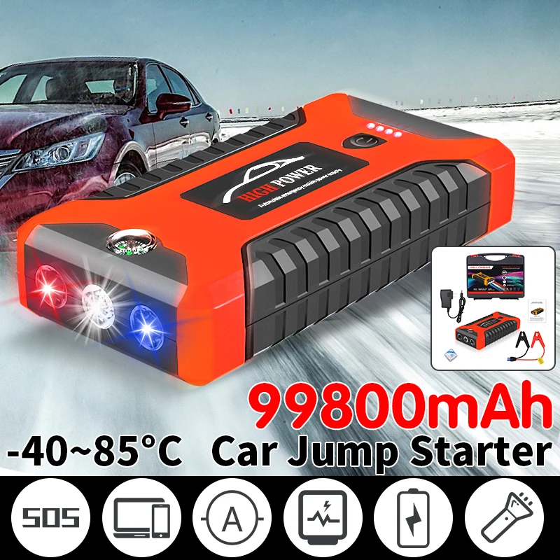 Emergency Starting Power Supply Battery 12v Ignition Rescue Car Jump Starter Car Power Inverter And Air Pump