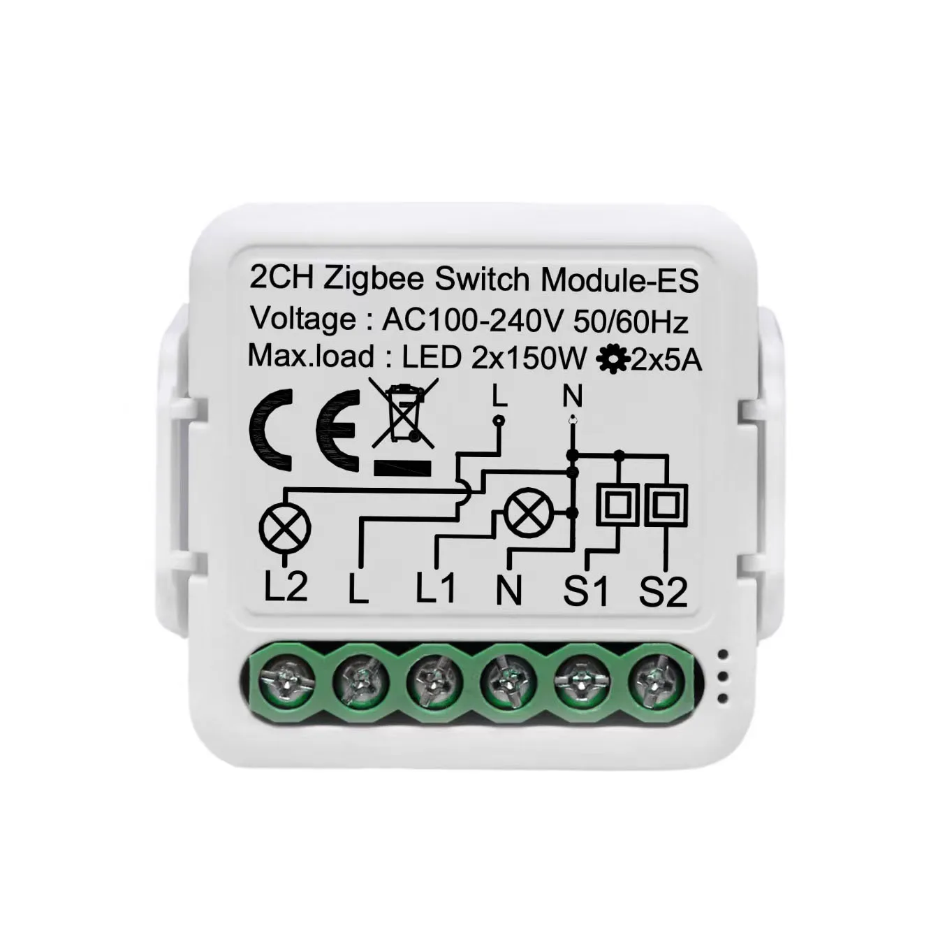 tuya Zigbee smart DIY wall 1 gang 2 way 16A light switch module with power meter monitor work with alexa