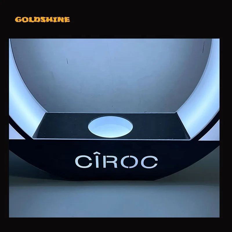 Rechargeable Acrylic Lighted Logo Display LED Light Bottle Presenter Wine holder LED Light Acrylic Wine Bottle Display