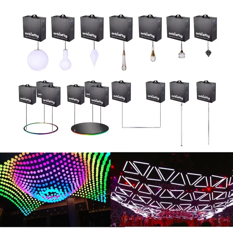 ORBIS FLY DMX winch LED lift ball Kinetic light system for stage club event