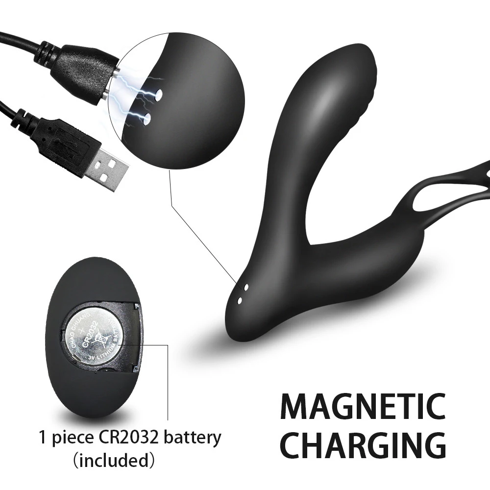 YPM Adult Silicone Male Vibrator Prostate Massager Sex Toy Cock Ring Anal Vibrator Butt Plug For Men Prostate Massager