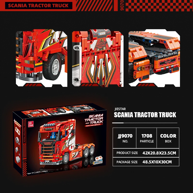 Large inventory and fast delivery ABS DIY puzzle electric red truck car toys assemble Educational  assembly car toys