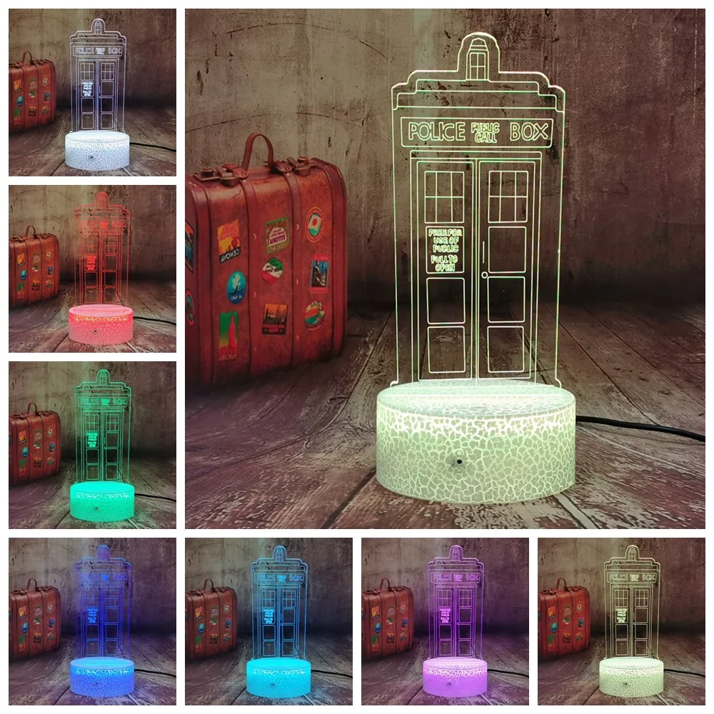  Приставка для звонков в форме общественного телефона оптическая настольная лампа детской комнаты Декор 16 цветов пульт дистанционного управления USB-игрушка 3D светодиодный ночник