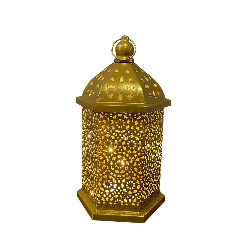 Iron art hollowed out wind lamp lamp Moroccan decorative ornaments atmosphere surrounding props