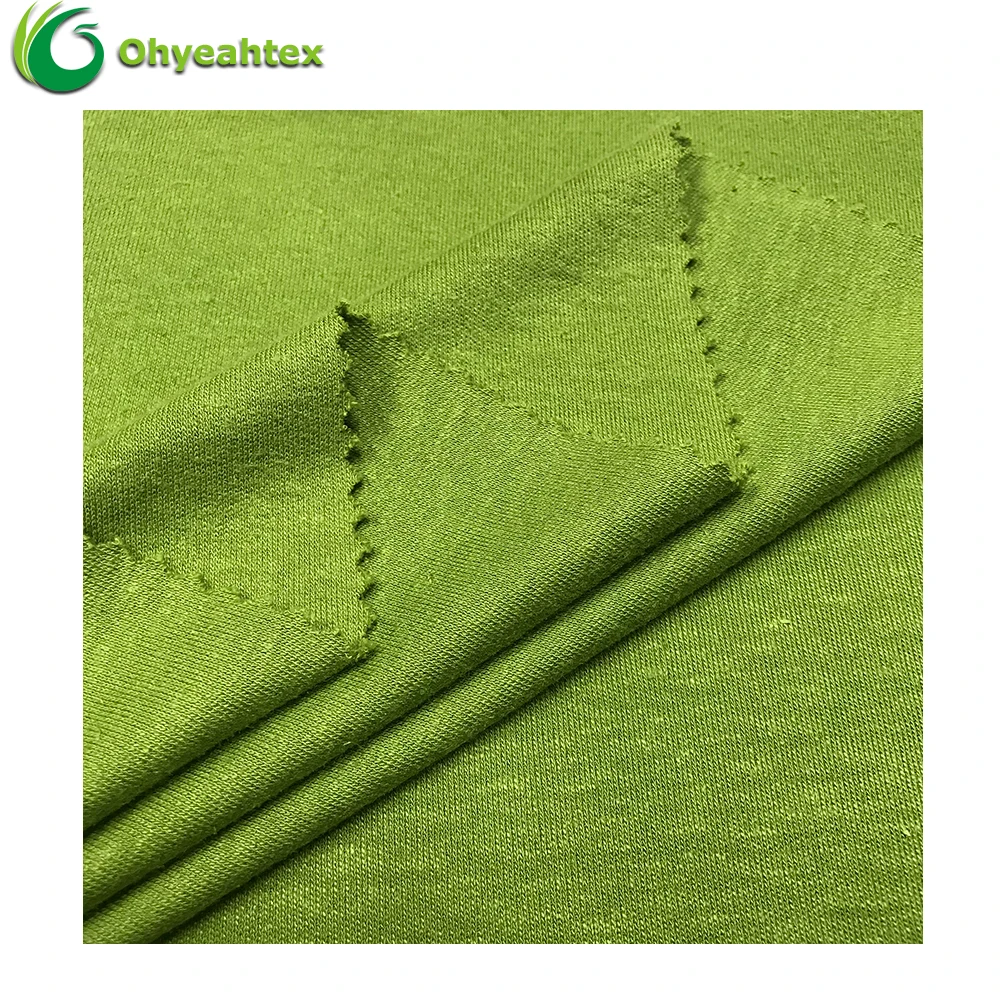 OEKO-TEX STANDARD 100 Sustainable Bamboo Hemp Interlock Fabric For Clothing