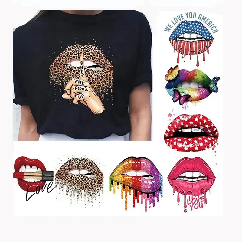 Best Sale Hot Sale Sexy Lips Vinyl Heat Transfer Ink T-shirt Iron on Heat Transfer for Garment