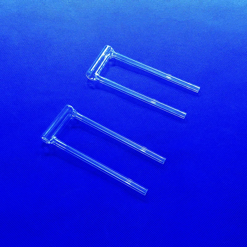 Transparent U Shape Quartz Test Tube Fused Glass Sampling Tube For Bet Chemical Analysis