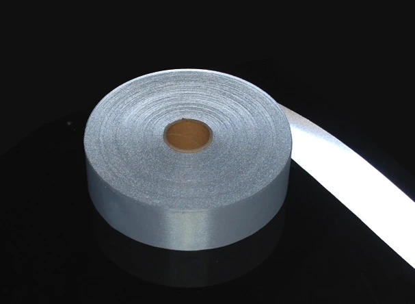 HCSP Hi-vis Gray Reflective T/C Fabric Tape  For Clothing for reflective jacket Glowing in the dark