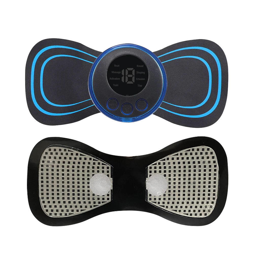 Electric Mini Ems Masajeador Electrico Vibration Butterfly Portable Ems Neck Massager