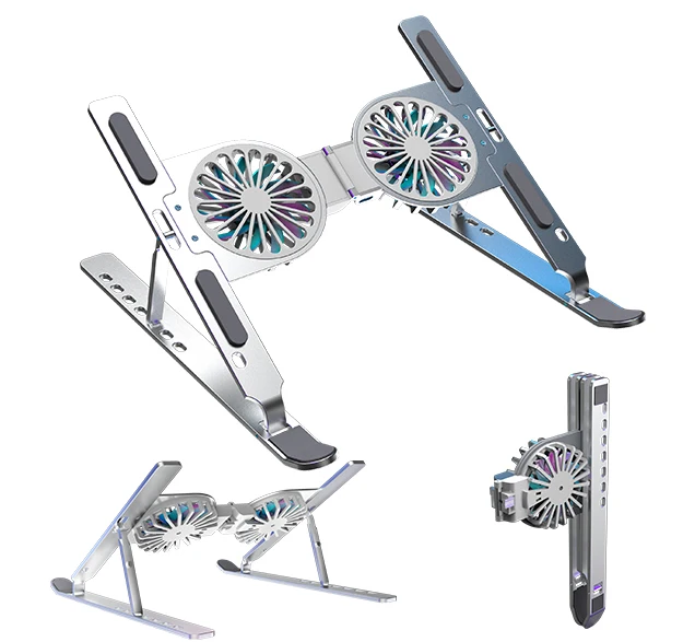 Patented Foldable Notebook Cooler Stand Fan USB Flexible Aluminum Portable Laptop Cooling Pads For Home Office