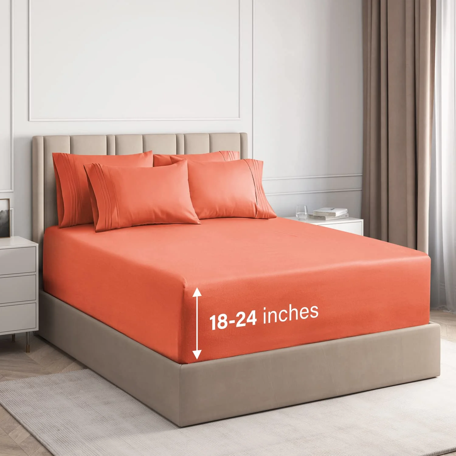 Anyu Breathable Cheap Hotel 6 Pcs Microfiber Queen King Double Single Size Summer Bed Fitted Sheet Set With Four Pillowcase