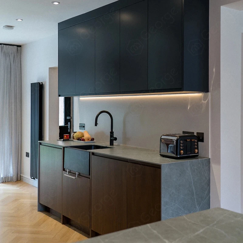 Free 3D design customized high technical modular custom color simple kitchen design solid cherry maple wood kitchen cabinet
